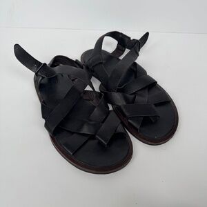 Camper Black Leather Strappy Sandals | Men’s 11.5